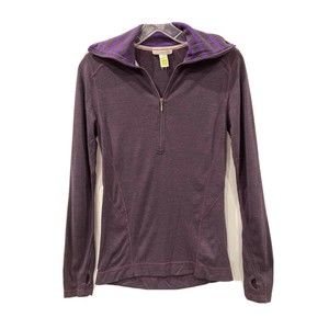 Smartwool Women's Medium 1/2 Zip Purple Collared Long Sleeve Merino Wool Shirt